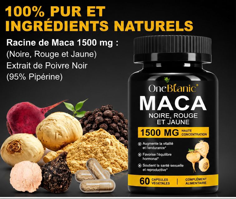 OneBotanic Maca 1500 mg – Black, Red &amp; Yellow Maca